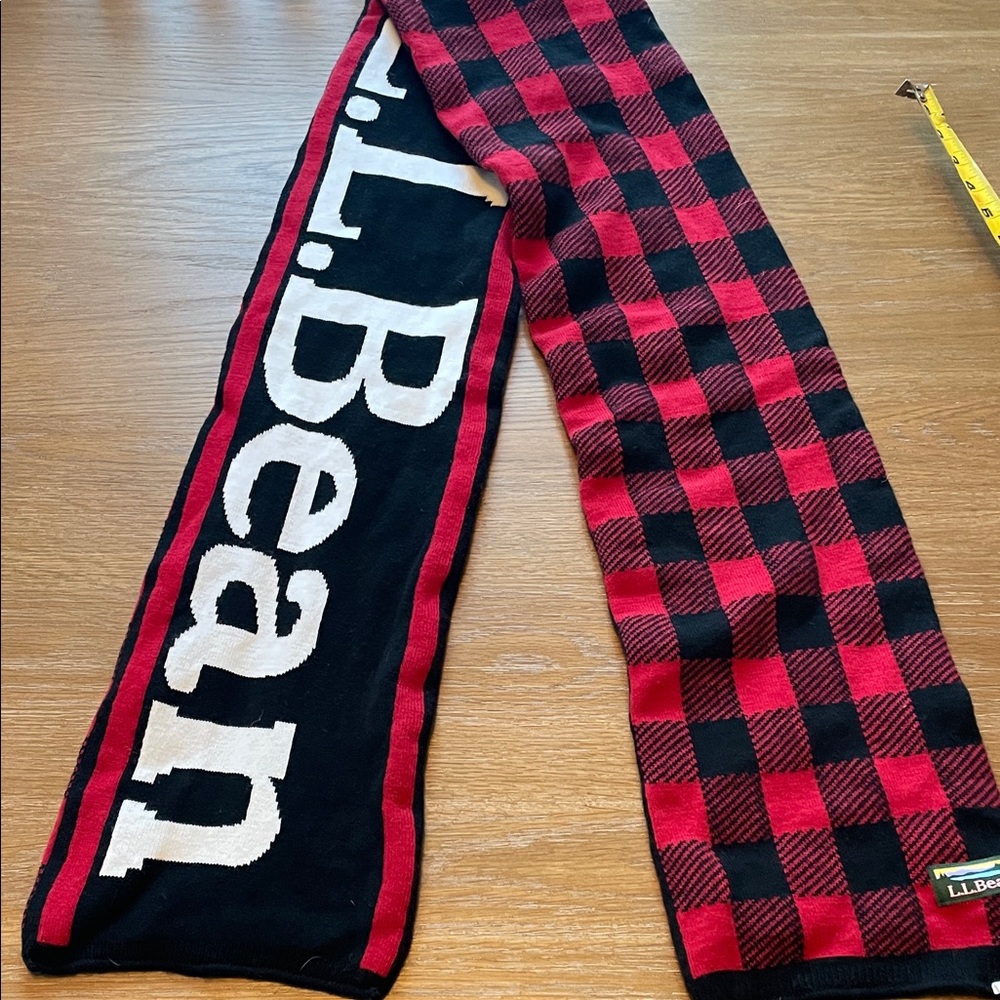 L.L. Bean  Red and Black Checkered scarf